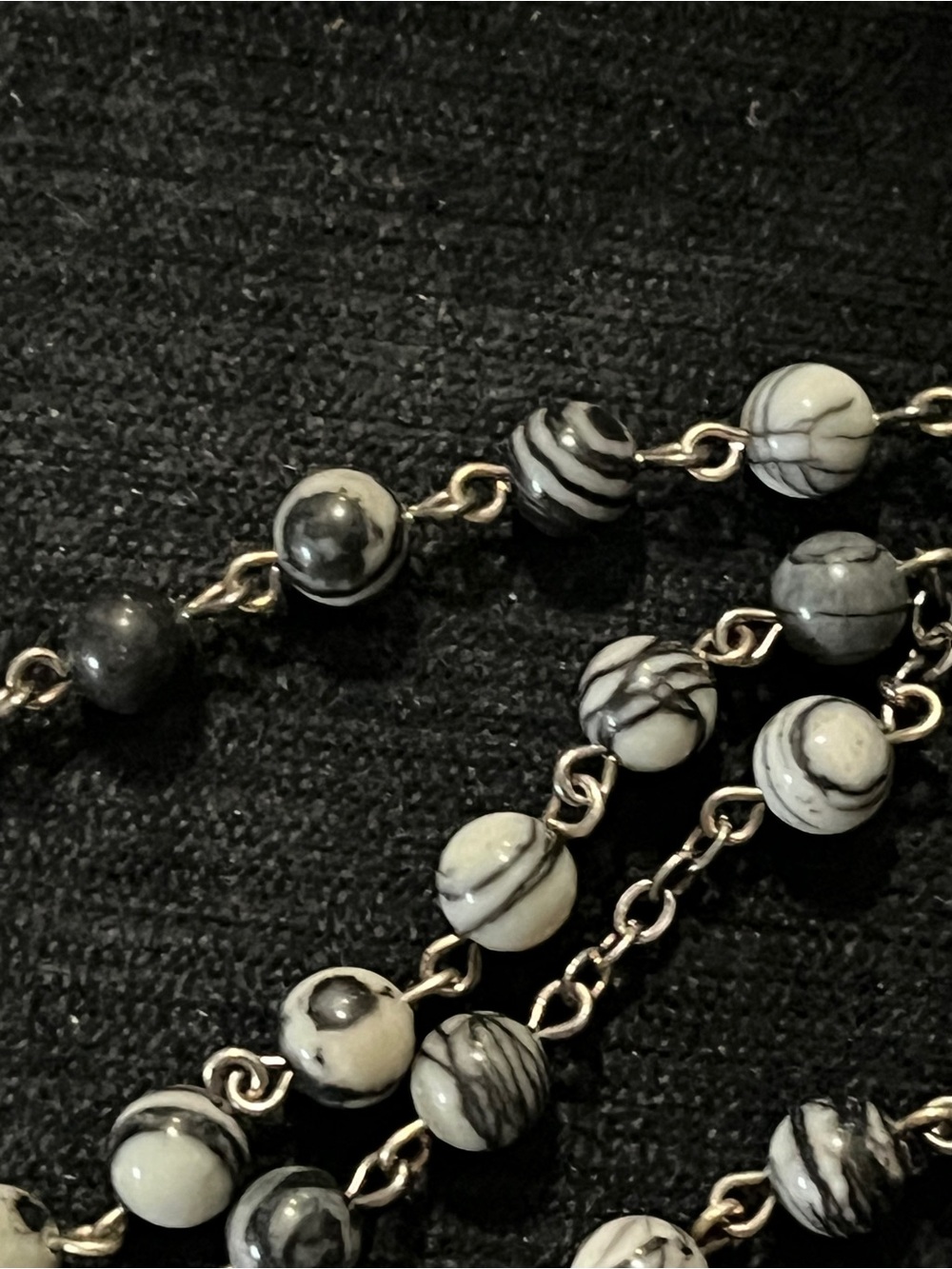 Rosary vintage black onyx Smokey quartz Catholic religious holy - Picture 5 of 9